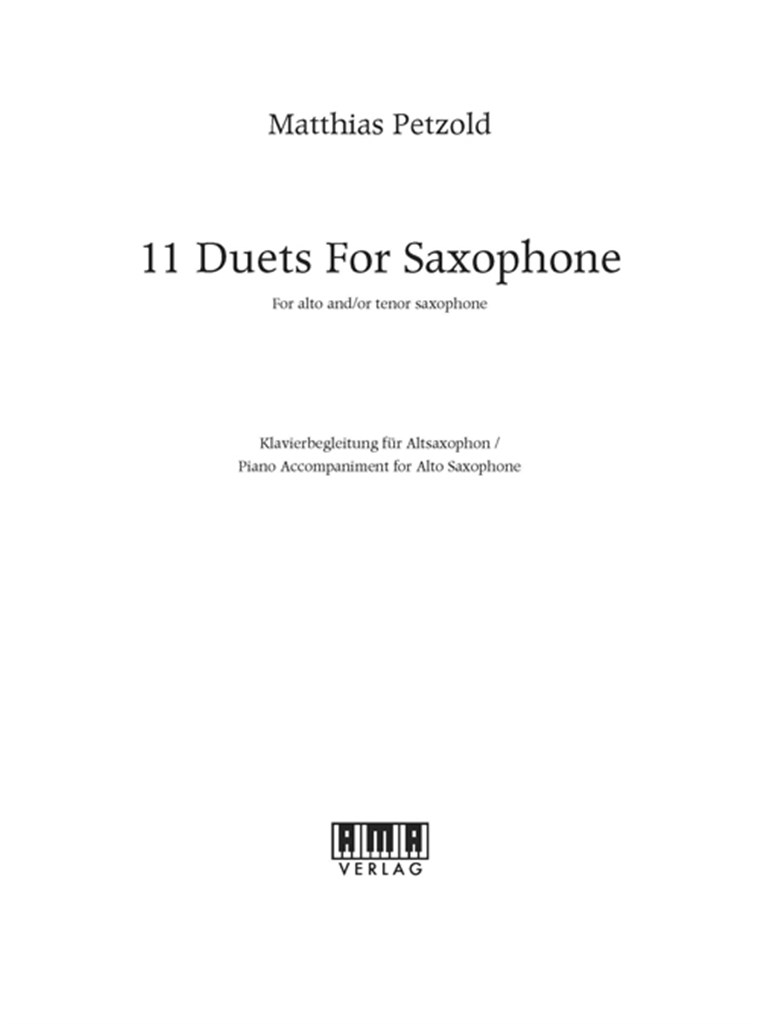 11 Duets for Altsaxophon - Klavierbegleitung
