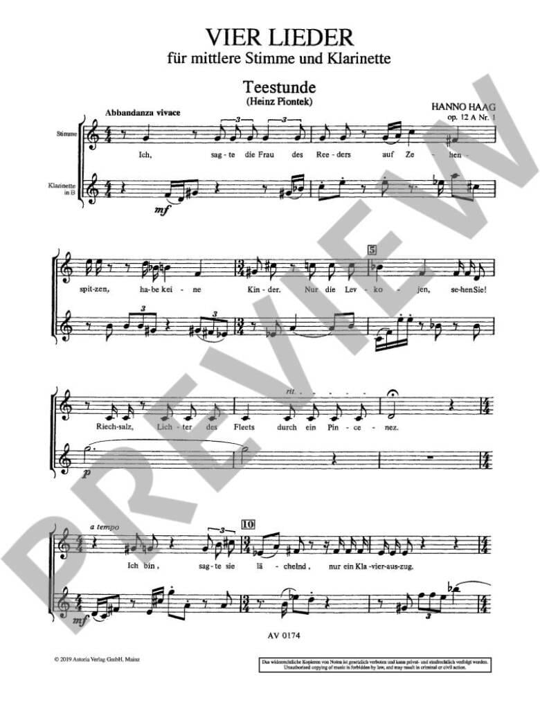 Vier Lieder op. 12