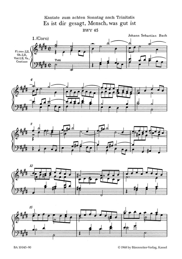 Es Ist Dir Gesagt Mensch Was Gut Ist Bwv 45