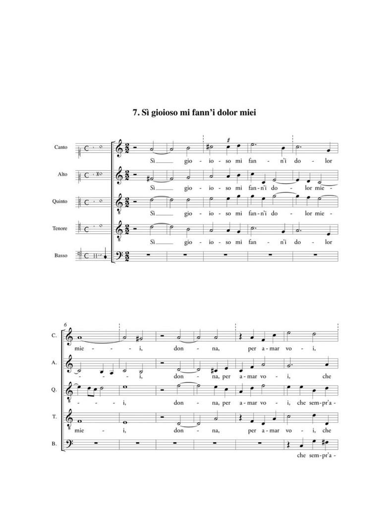 Madrigali a cinque voci. Libro primo