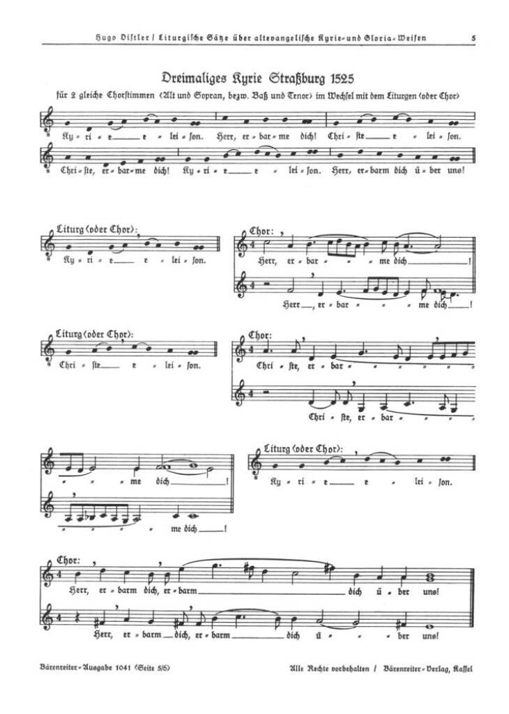 Dreimaliges Kyrie, Strassburg 1525