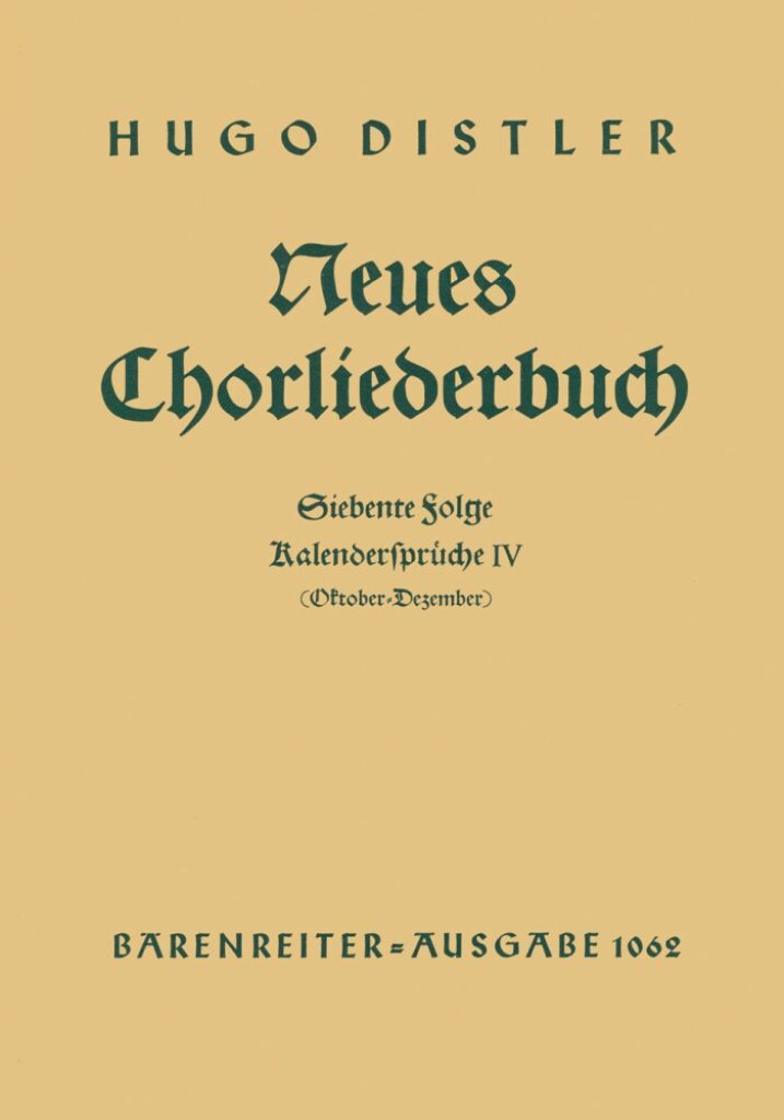 Kalendersprueche IV (Oktober -Dezember).