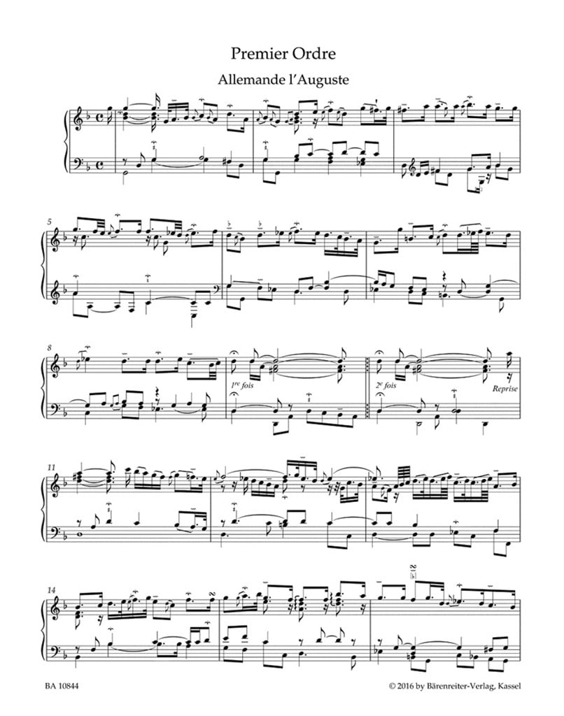 Pièces de clavecin/ for Harpsichord, Livre 1