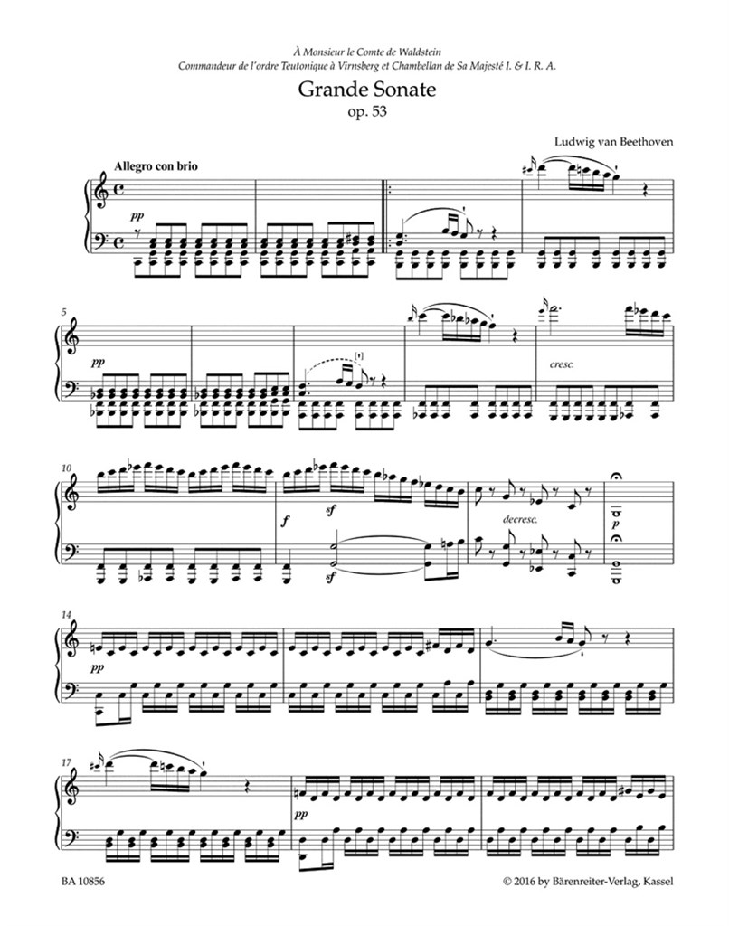 Grande Sonate for Pianoforte C major op. 53