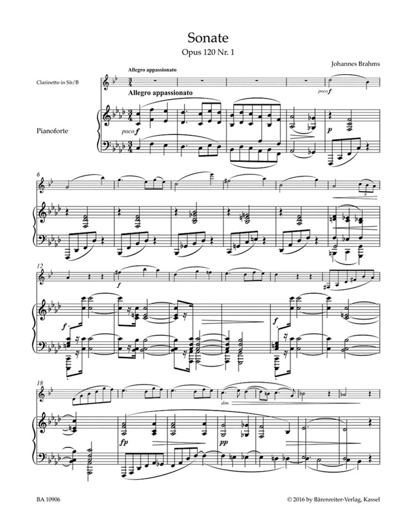 Sonatas for Clarinet and Piano op. 120