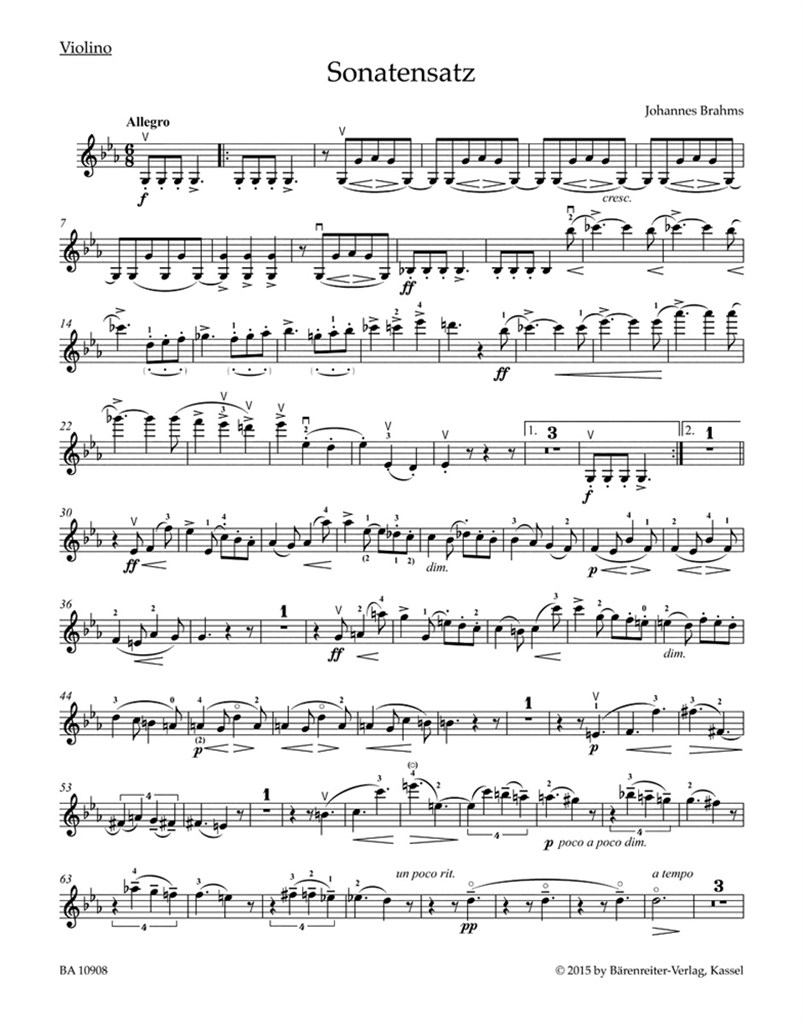 Sonata Movement in C minor from the FAE-Sonata