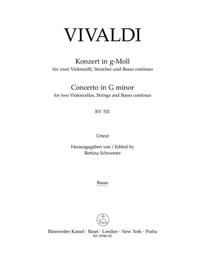 Concerto for two Violoncellos in G minor RV 531