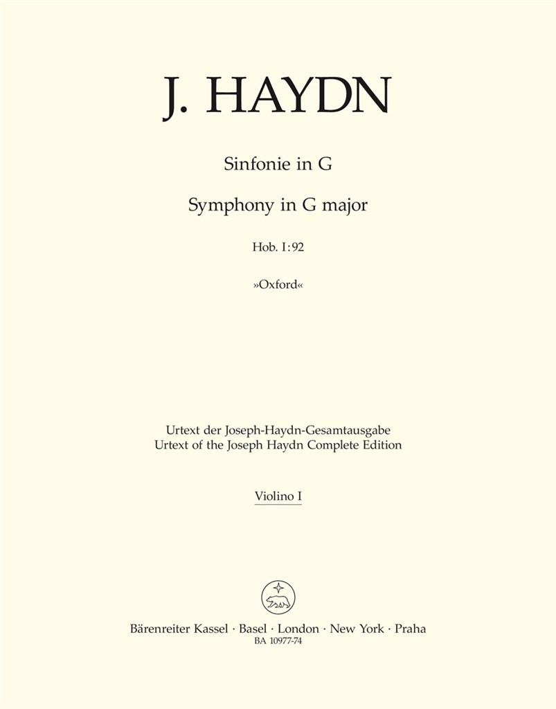 Symphony in G major Hob. I:92 "Oxford"
