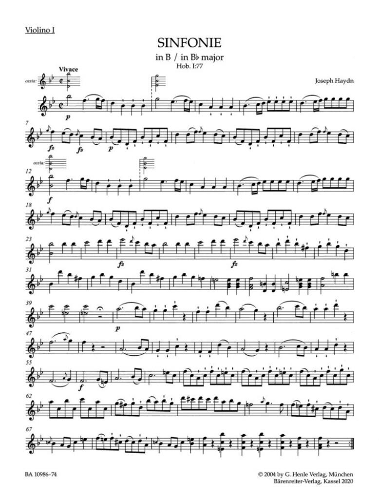 Symphony in Bb major No. 77