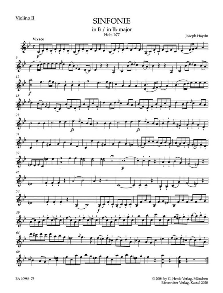 Symphony in Bb major No. 77