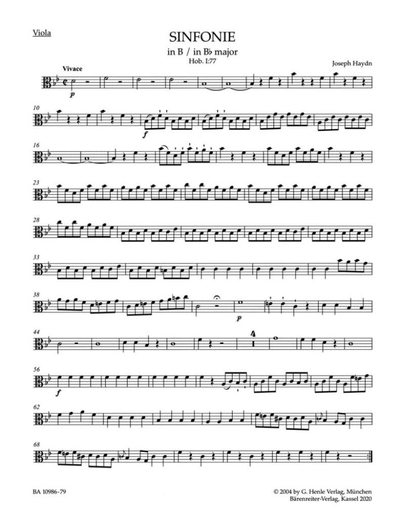 Symphony in Bb major No. 77