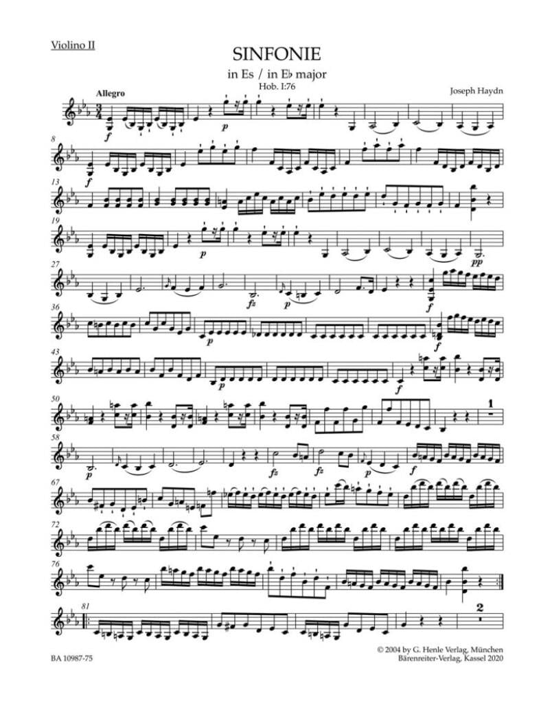 Symphony in Eb major No. 76