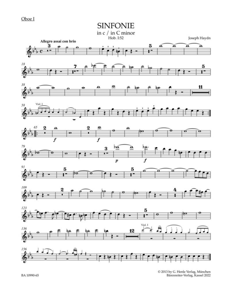 Symphony in C minor No.52 Hob.I:52