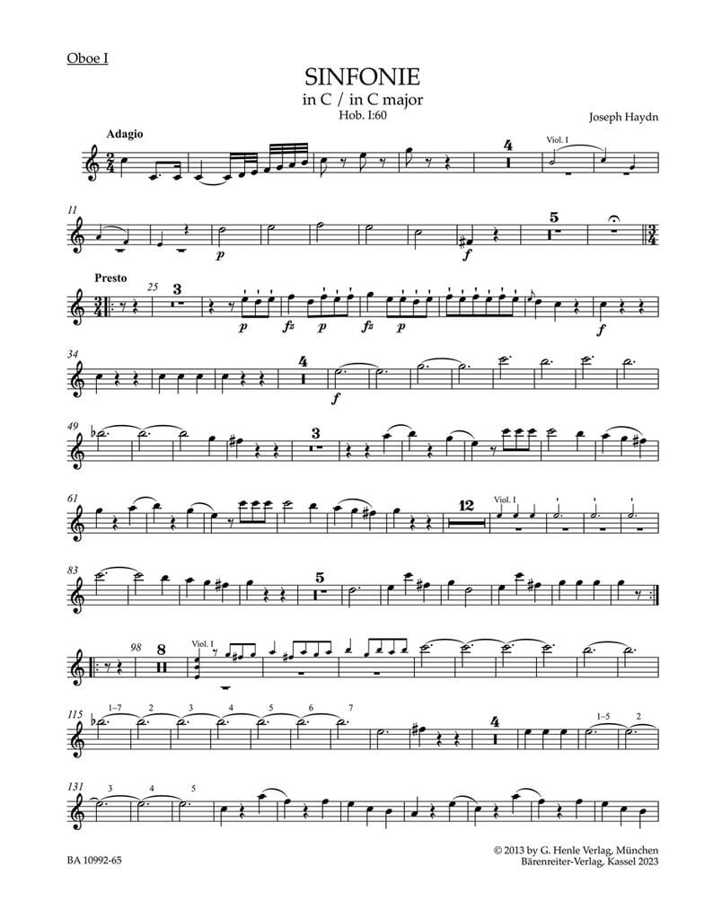 Symphony In C Major Hob. I:60