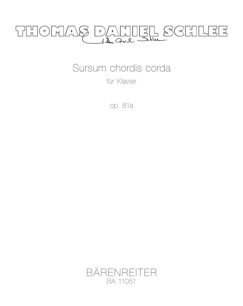 Sursum Chordis Corda For Piano Op. 81a