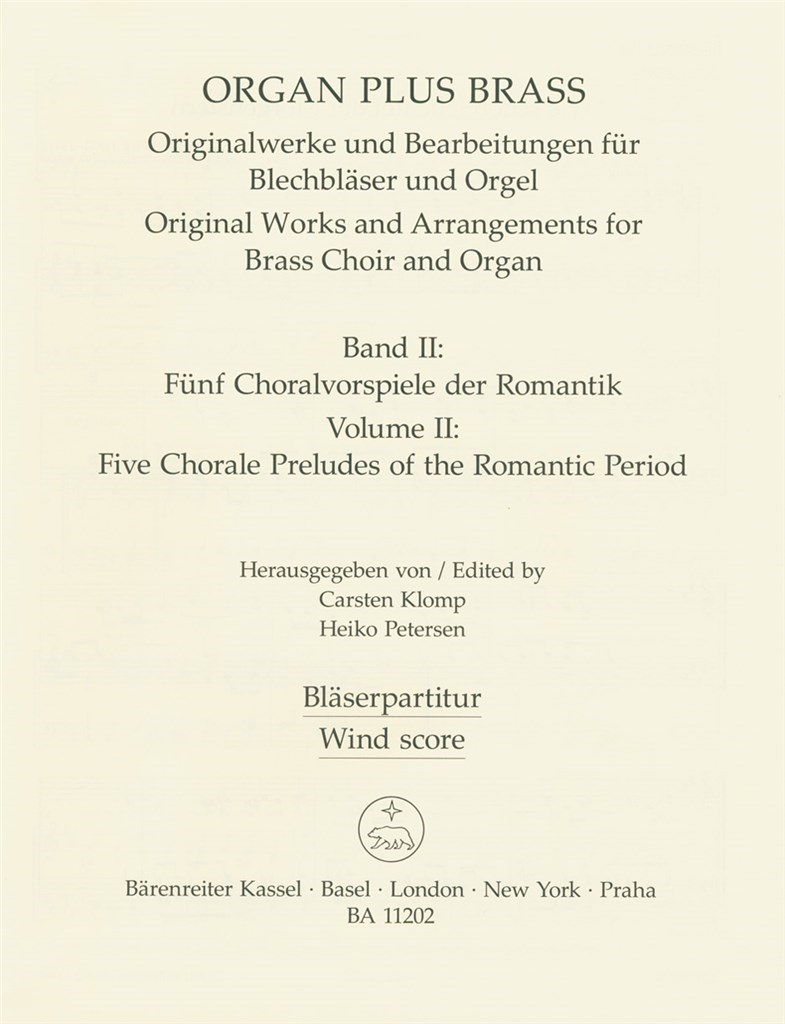 organ plus brass, Vol. II: 5 Choralspiele