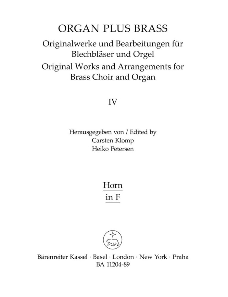 organ plus brass, Band IV: Cathedral Sounds
