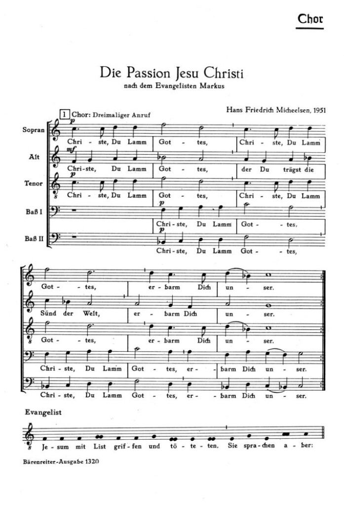 Passion Jesu Christi nach dem Evangelisten Mark