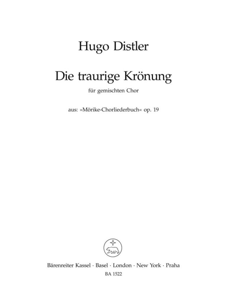 Die traurige Kronung (Es war ein Konig Milesint)
