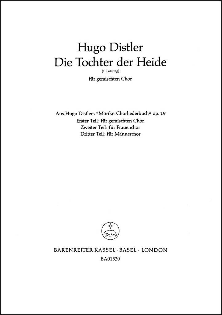 Die Tochter der Heide, 1. Fassung