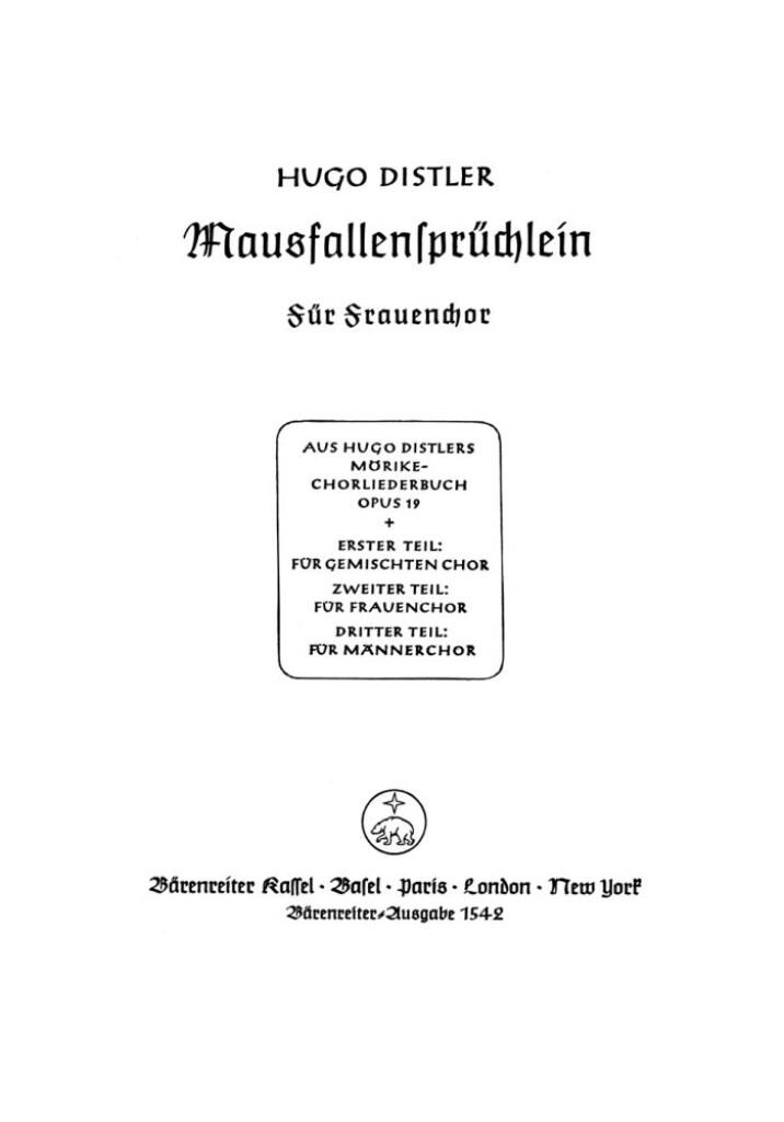 Mausfallenspruchlein (Kleine Gaeste, kleines Haus)