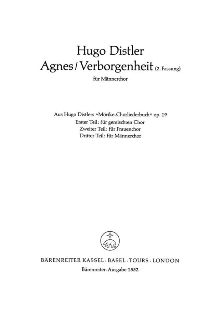 Agnes -Verborgenheit . 2. Fassung