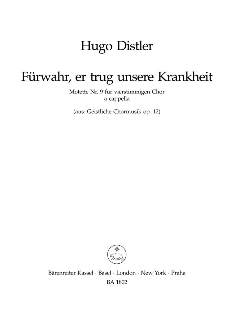 Fuhrwahr er trug unsere Krankheit