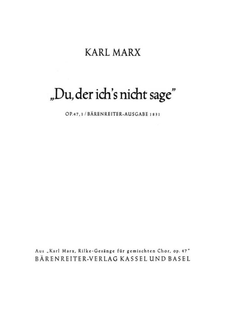Du, der ichs nicht sage