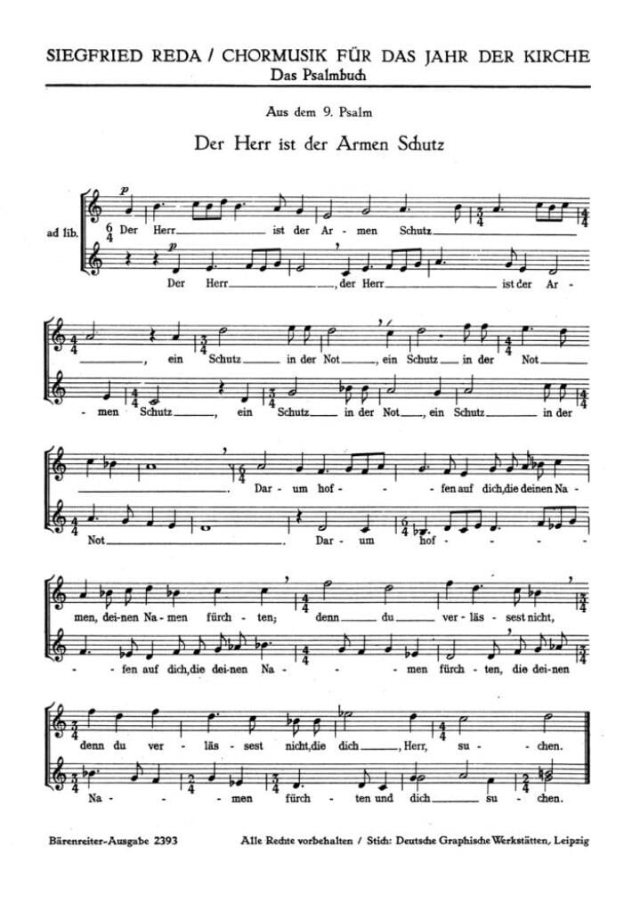 Der Herr ist der Armen Schutz (Psalm 9)