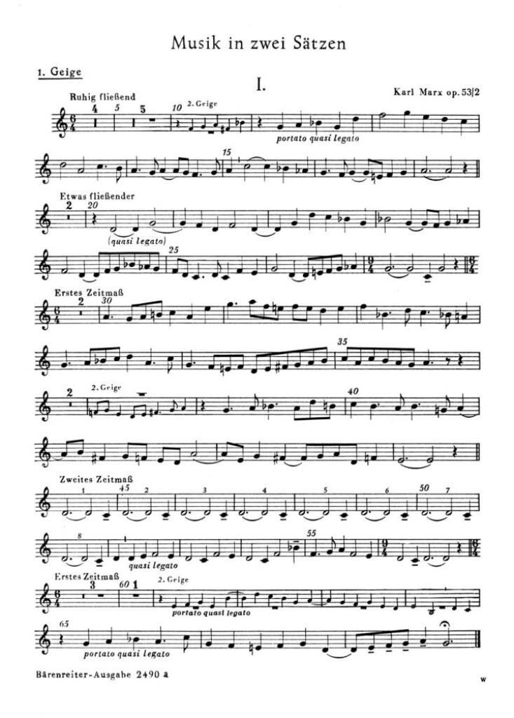 Musik in zwei Satzen