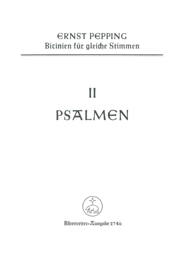 Bicinien, Heft 2: 12 Psalmen