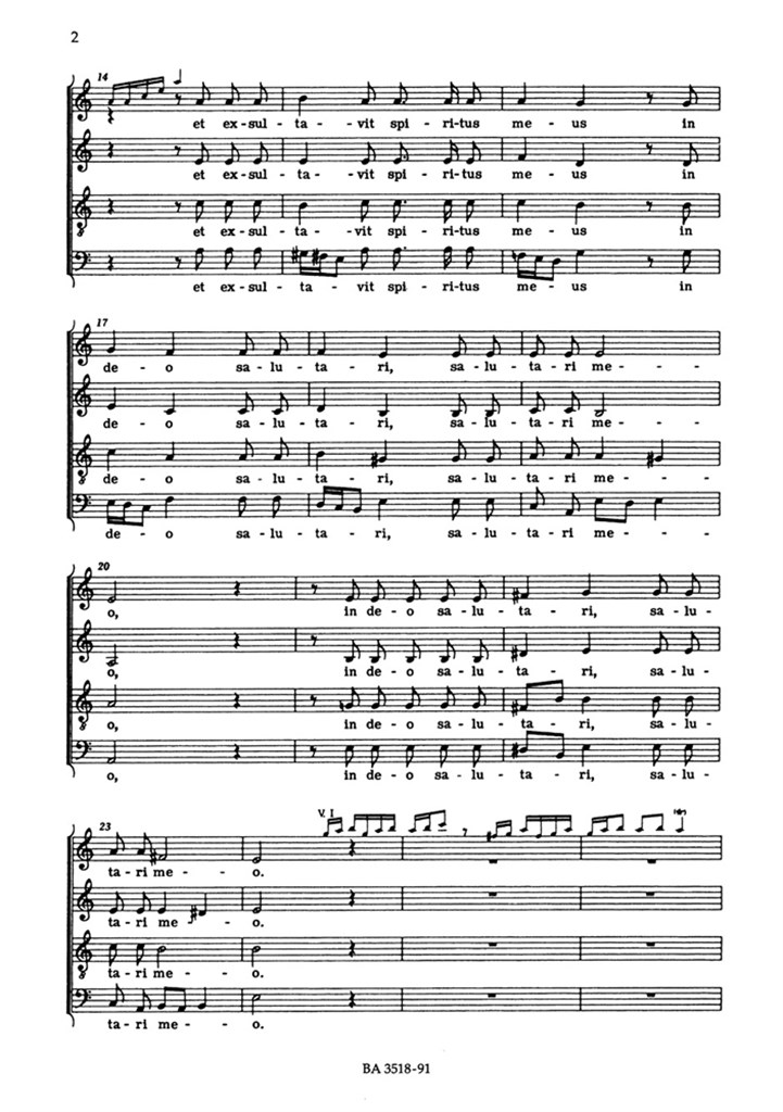 Magnificat C-Dur - Lobgesang der Maria