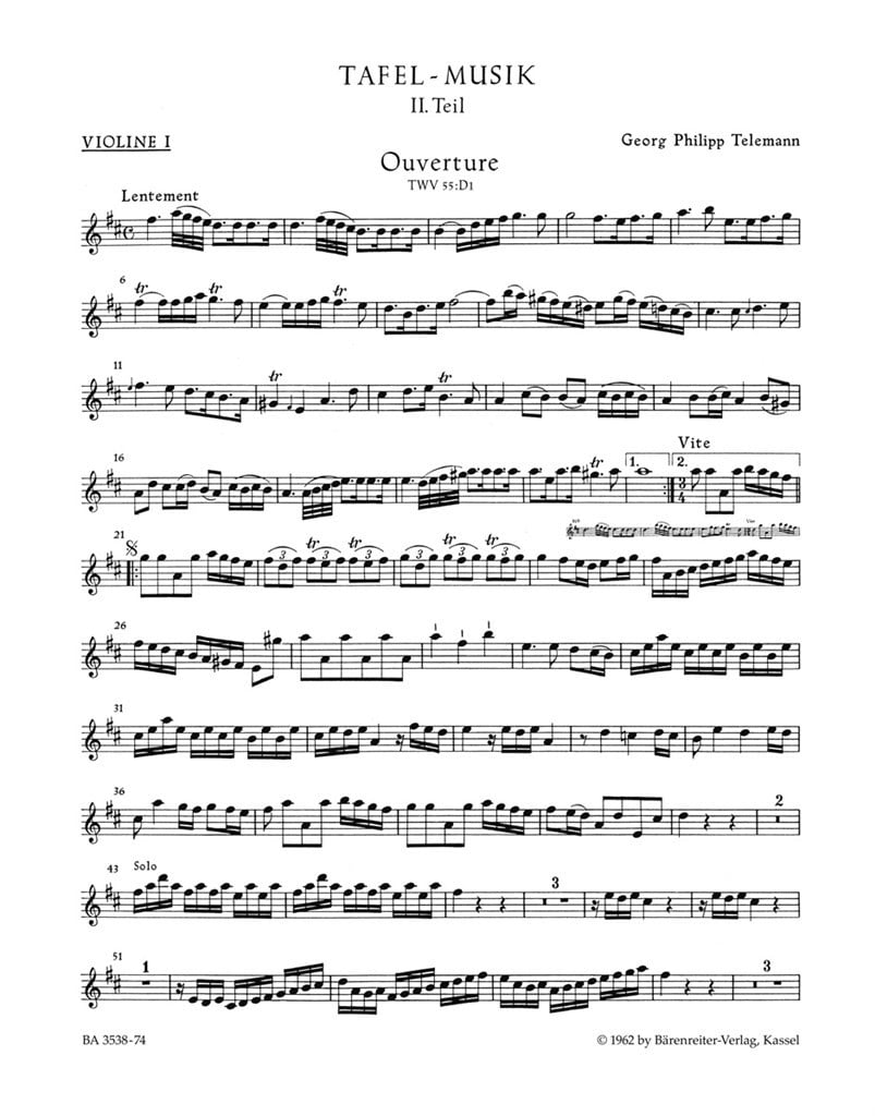 Ouverture und Conclusion aus Tafelmusik II