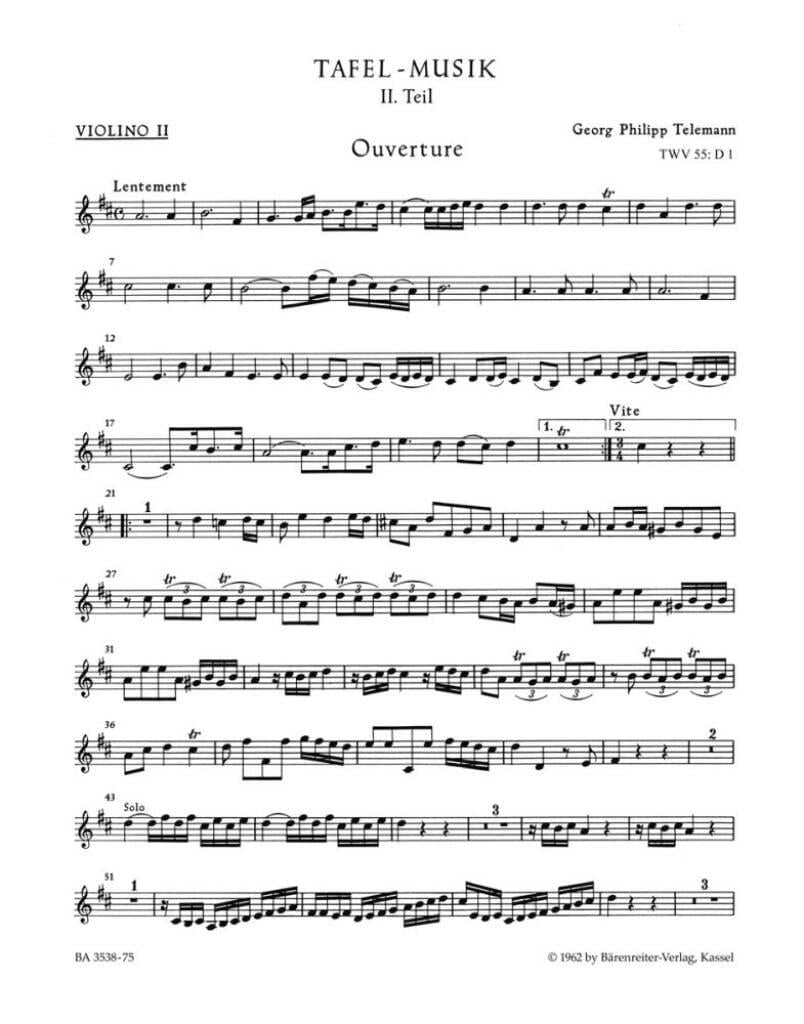 Ouverture und Conclusion aus Tafelmusik II