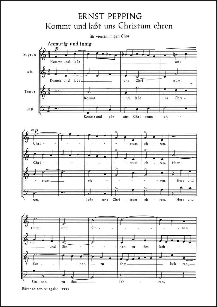 Kommt und lasst uns Christum ehren