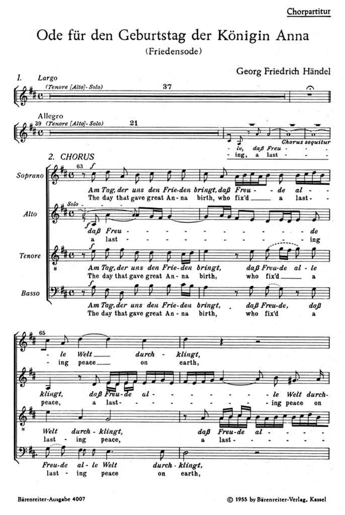 Ode for the Birthday of Queen Anne