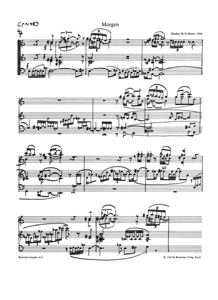 Drei Gesange nach Gedichten von Andreas Gryphius