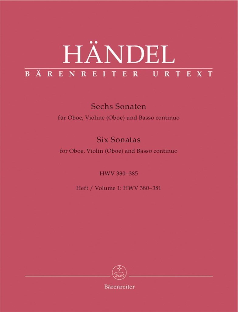 6 Sonatas Ob-Vln-Bc Bk 1 HWV 380-381