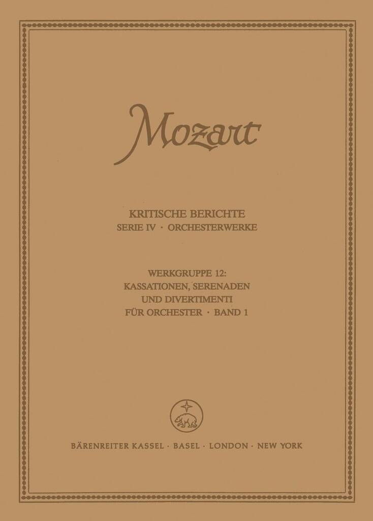 Kassationen, Serenaden & Divertimenti Bd 1