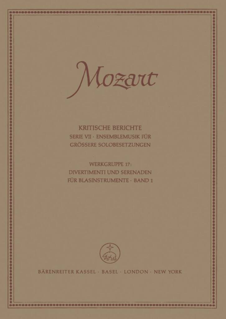 Divertimenti & Serenaden fur Blasinstrumente, Bd 1