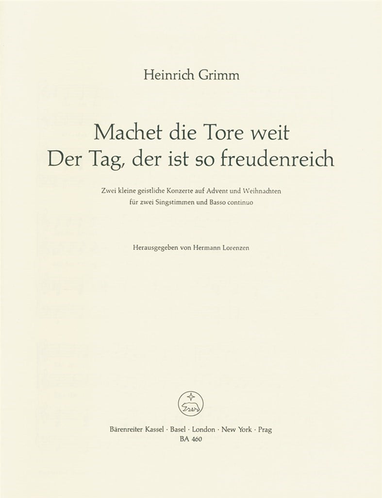 Machet die Tore weit -Der Tag-