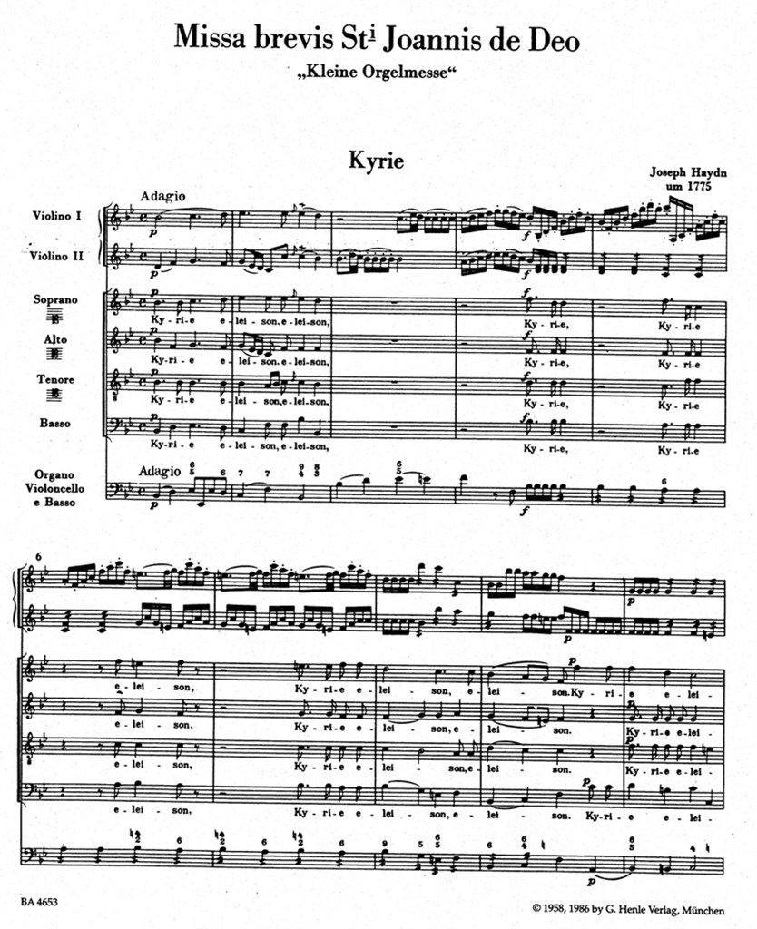 Missa brevis St. Joannis de Deo (PA)