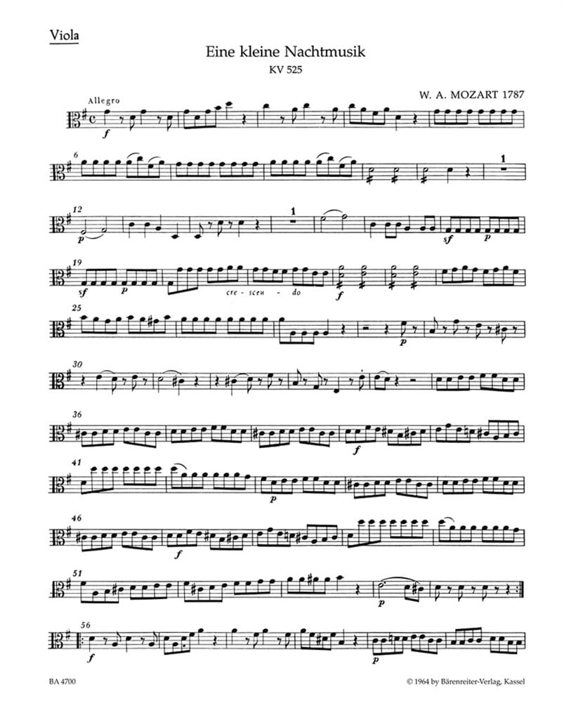 Eine kleine Nachtmusik for String Quartet KV 525