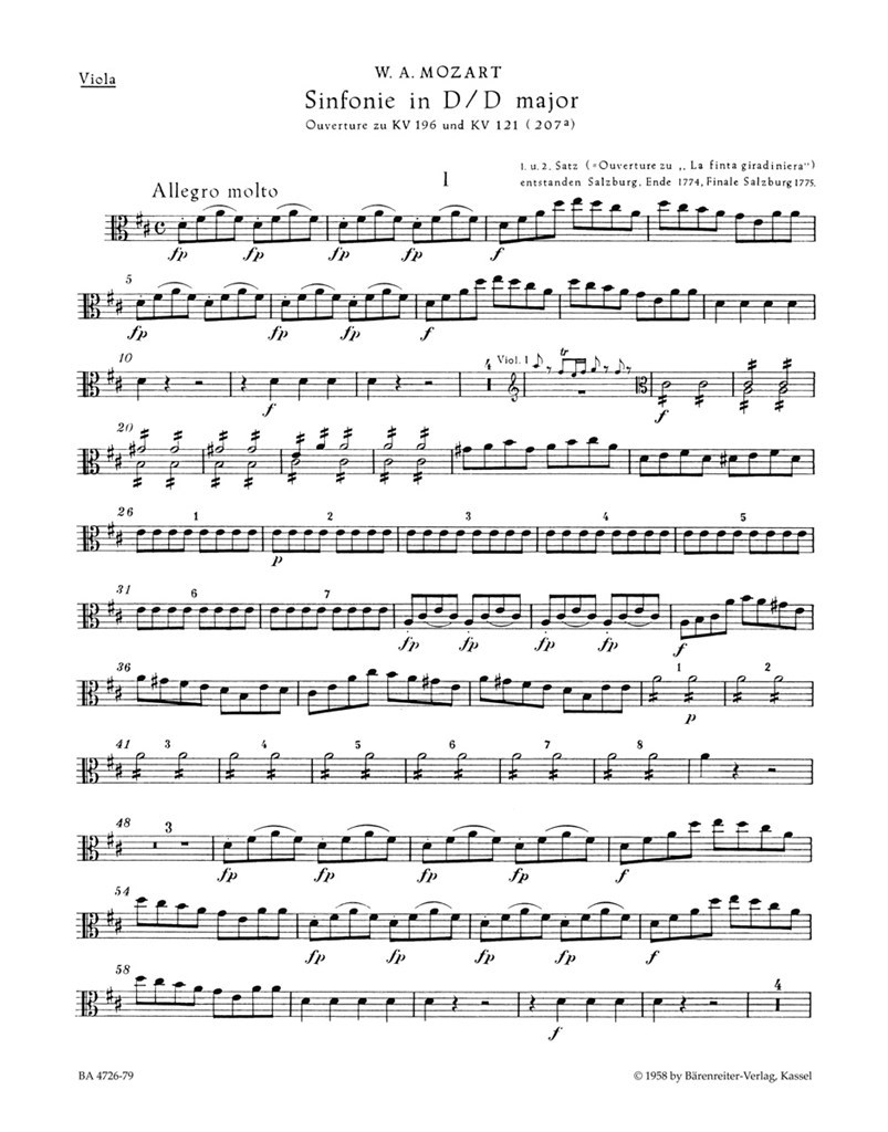Symphony in D major (K.196/K.121)