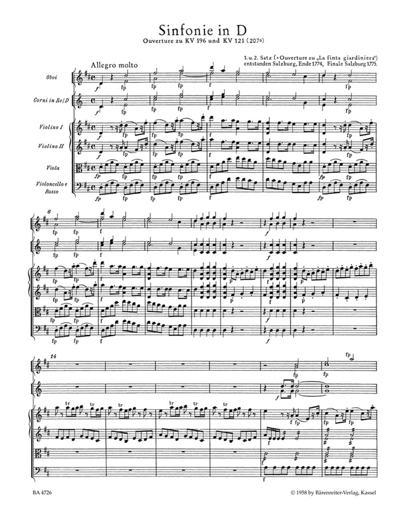 Symphony in D major (K.196/K.121)