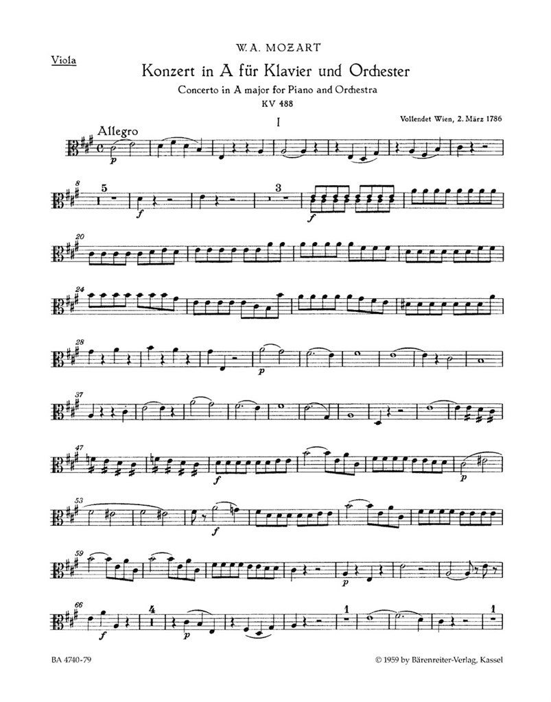 Concerto for Piano No. 23 in A Major