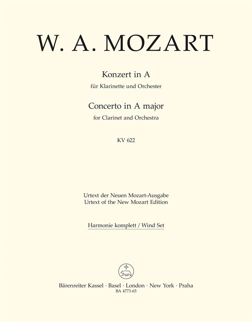 Concerto for Clarinet and Orchestra A major KV 622