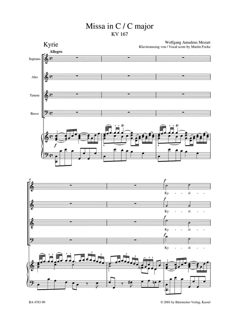 Missa C major KV 167 'Trinity Sunday Mass'