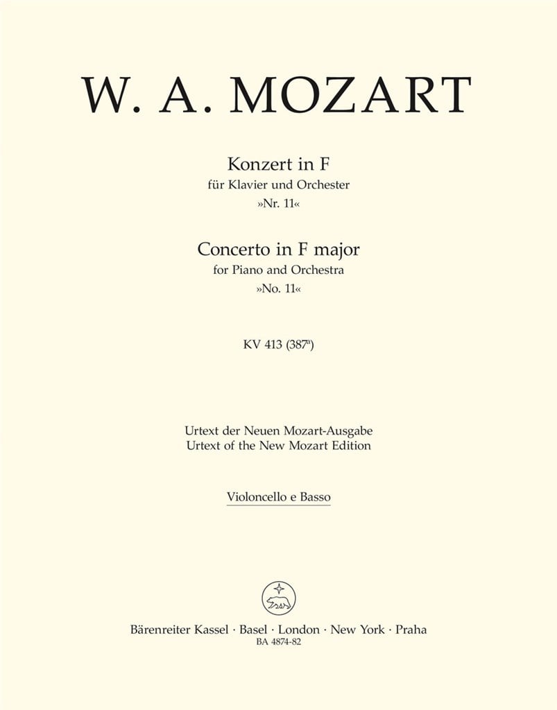 Concerto for Piano and Orchestra No. 11 in A major K. 413(387a)