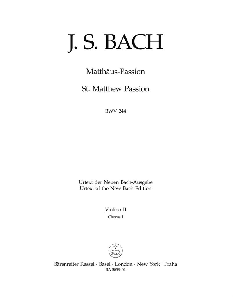 Matthaus-Passion BWV244